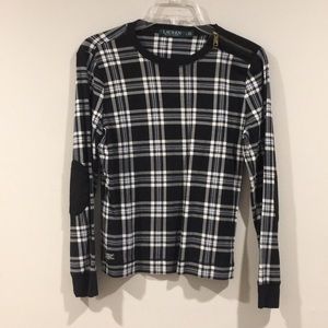 Black checkered long sleeve shirt